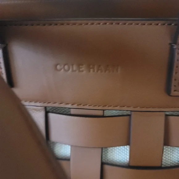 Cole Haan Brown Woven Leather Bag - STUNNING - Picture 6 of 16